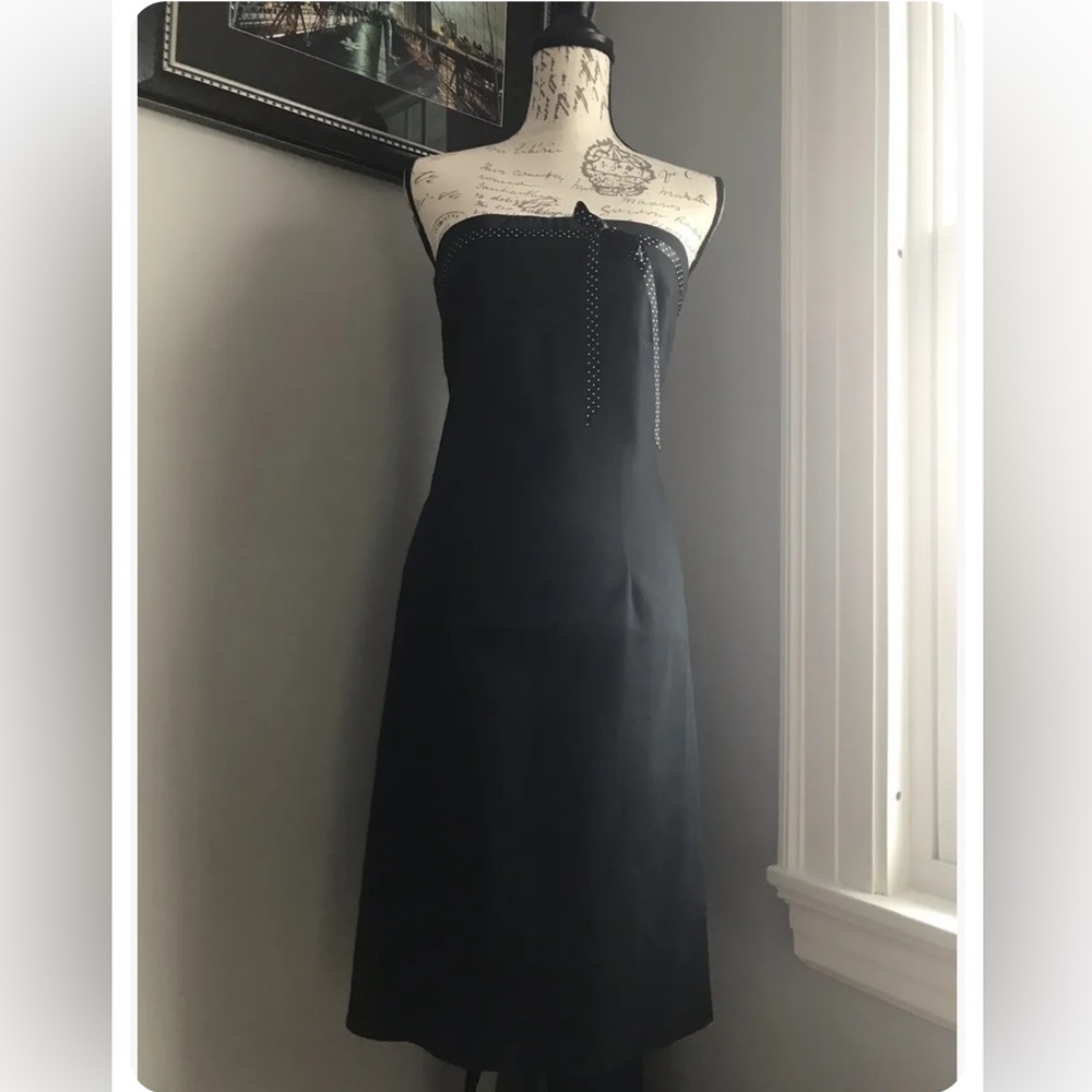 Women’s Ruth Black Dress with Polka Dot Bow Size 6